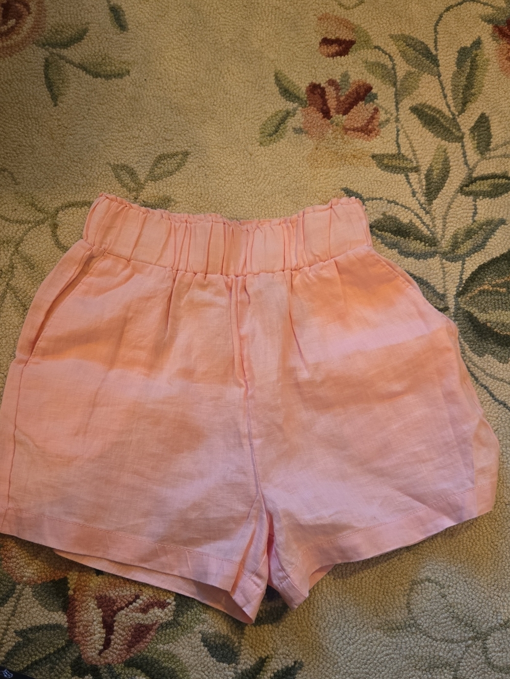 Blank NYC Light Pink High-Waist Linen Blend Shorts XS